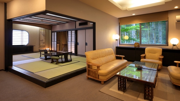 【喫煙×特別室】 和室十畳＋ツインルーム＋リビングルーム